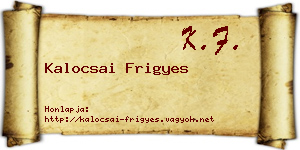 Kalocsai Frigyes névjegykártya